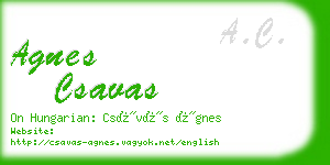 agnes csavas business card